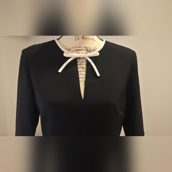 Ted Baker Black Dress with White Accents, Size 2 - Picture 4 of 16